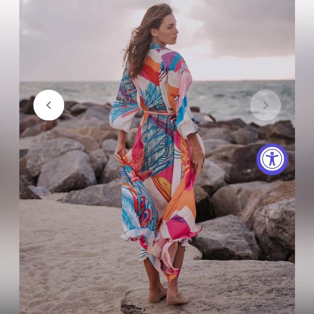 Taj By Sabrina Crippa Nea Mealy Bird Maxi Dress sequin embellished long sleeve - Picture 8 of 16